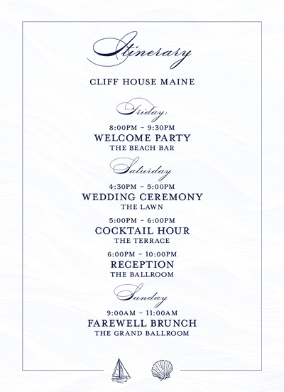 Coastal New England Wedding Invite Design
