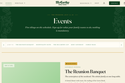 McCarthy Family Reunion Website