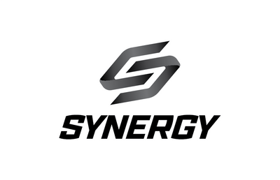 Synergy logo with stylized carbon letter 'S' on a white background