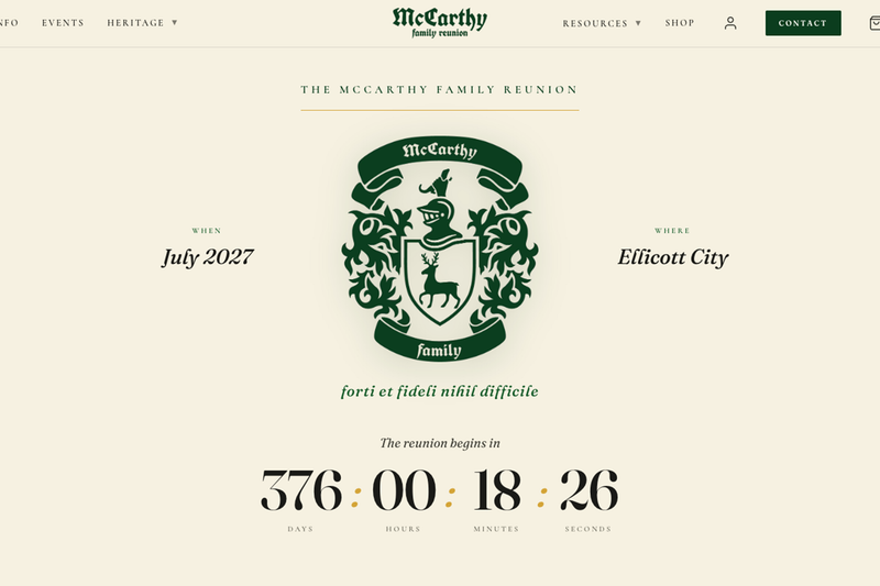 McCarthy Family Reunion Website