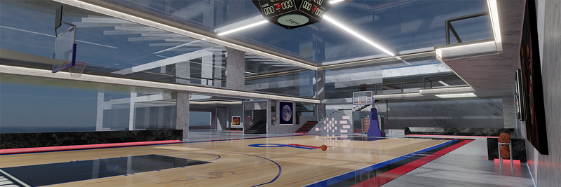 Open Court Concept Basketball Gym