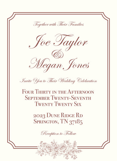 Rustic Warm Wedding Invite Design