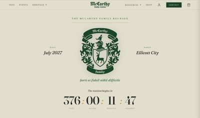 McCarthy Family Reunion Website